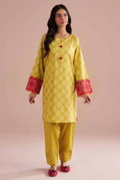 2 Piece - Printed Embroidered Suit - PE26-208
