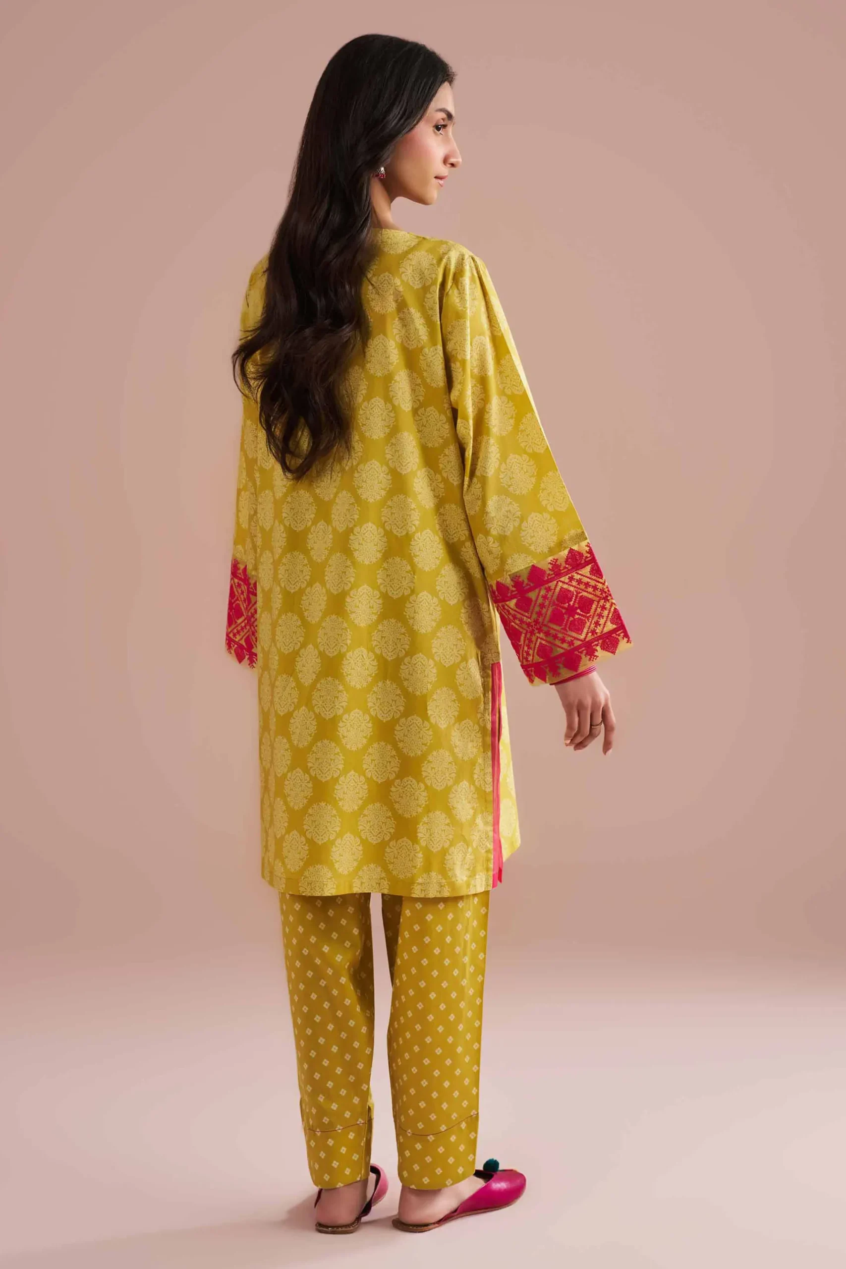 2 Piece - Printed Embroidered Suit - PE26-208
