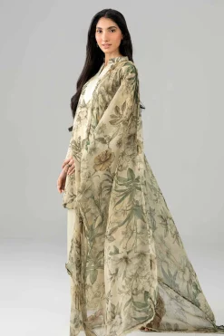 3 Piece - Printed Embroidered Suit - PE26-497
