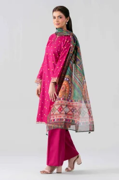 3 Piece - Printed Embroidered Suit - PE26-507