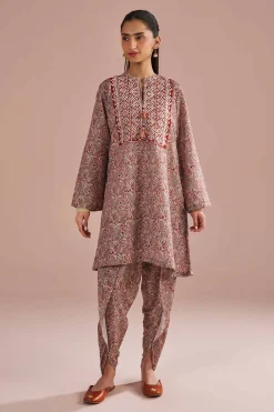 2 Piece - Printed Embroidered Suit - PE26-28