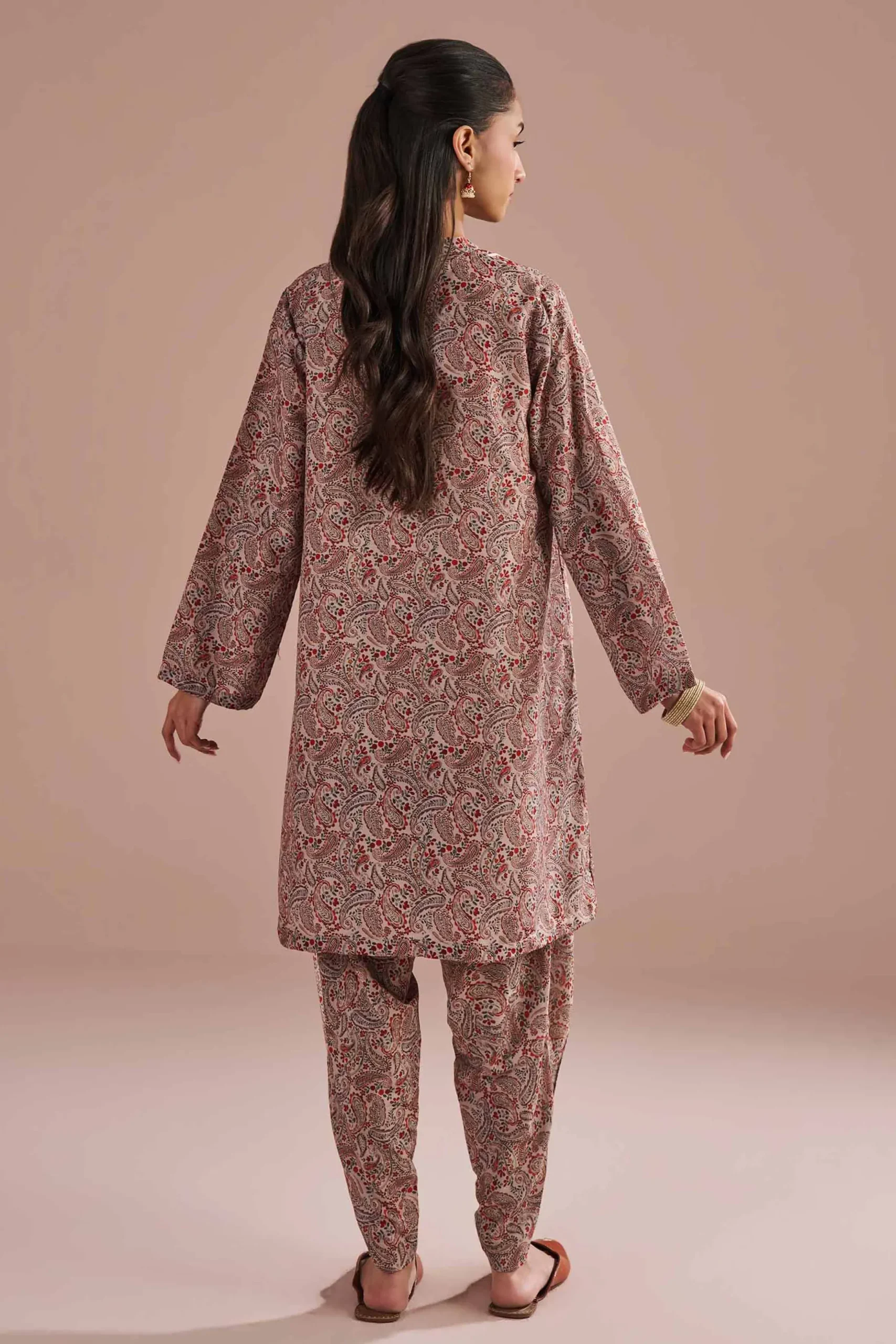 2 Piece - Printed Embroidered Suit - PE26-28
