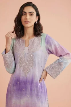2 Piece - Printed Embroidered Suit - PE26-229