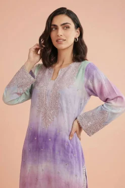 2 Piece - Printed Embroidered Suit - PE26-229