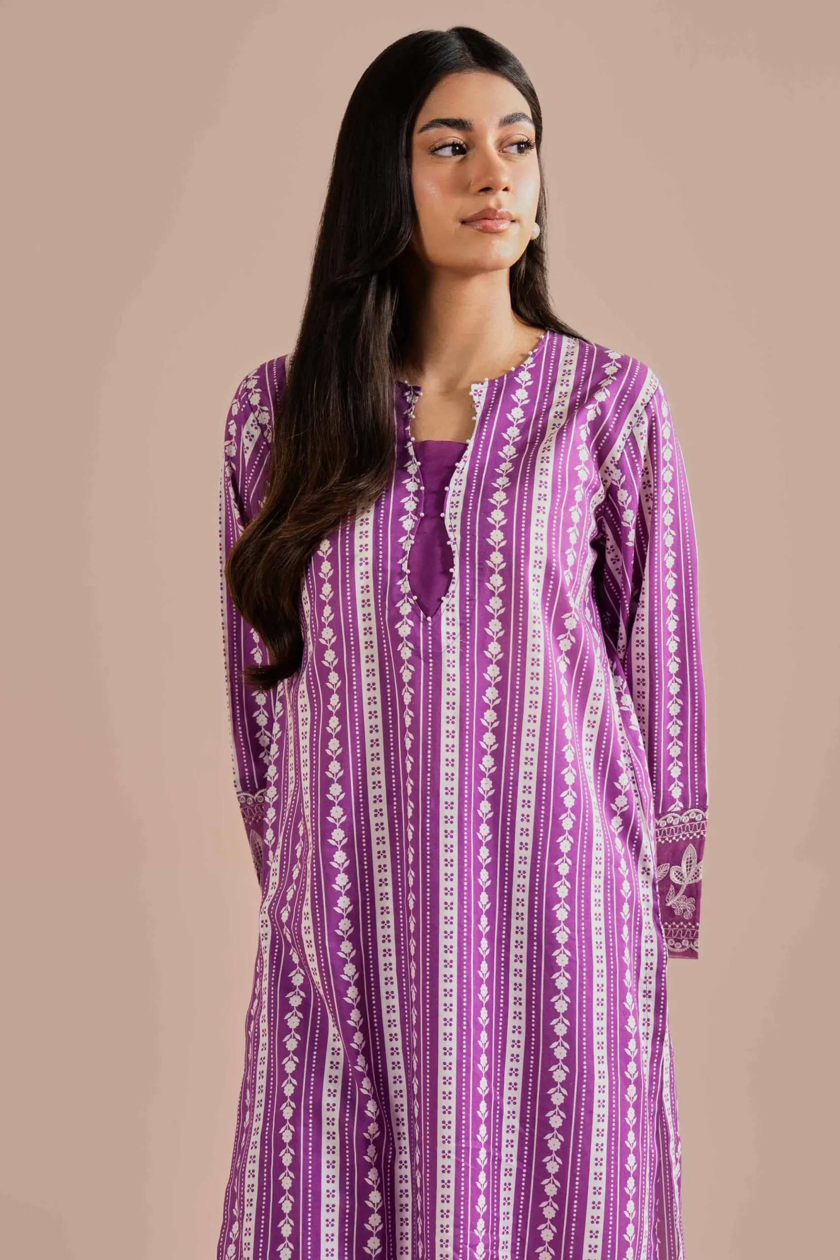2 Piece - Printed Embroidered Suit - PE26-209