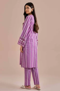 2 Piece - Printed Embroidered Suit - PE26-209