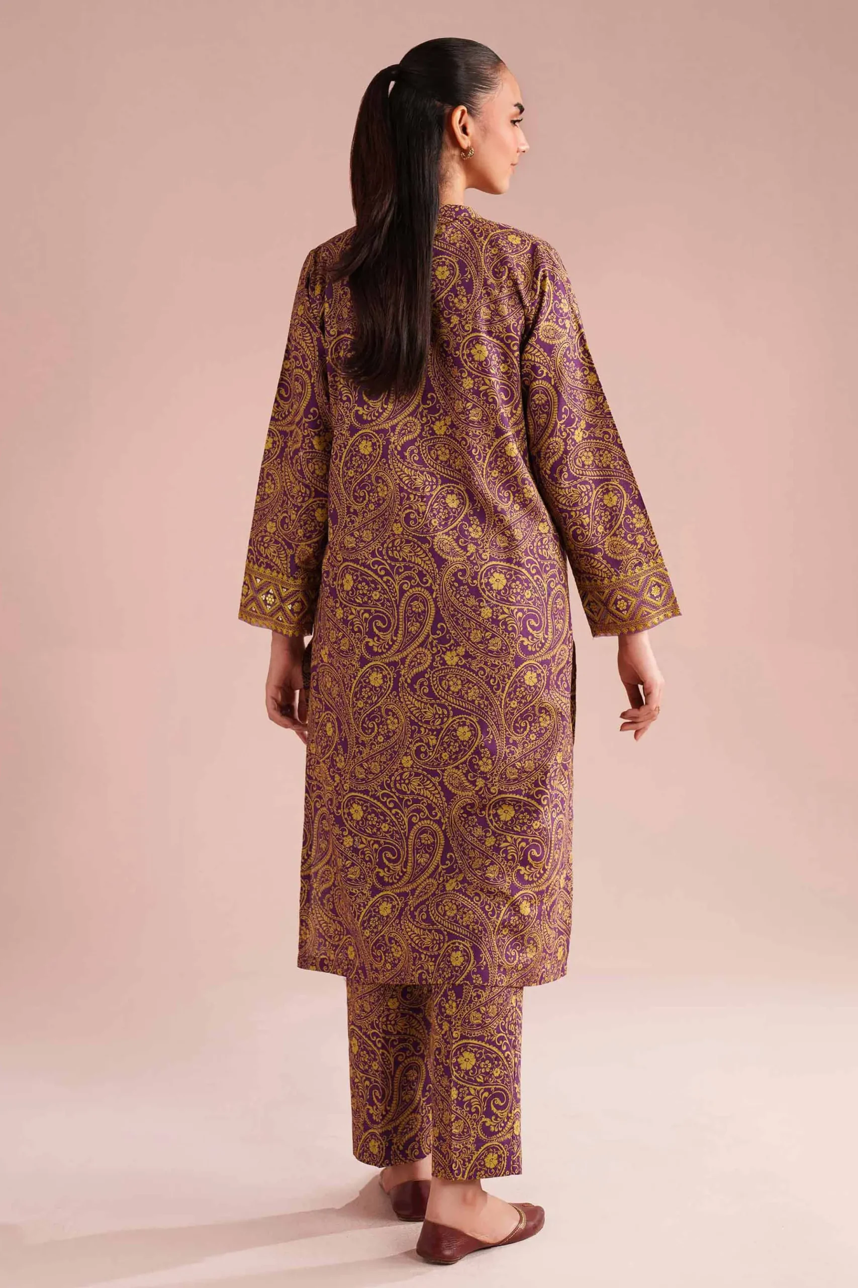 2 Piece - Printed Embroidered Suit - PE26-199