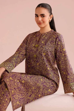 2 Piece - Printed Embroidered Suit - PE26-199