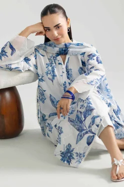 3 Piece - Printed Embroidered Suit - PE26-494