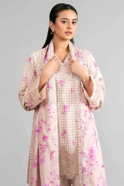 3 Piece - Printed Embroidered Suit - 42601857