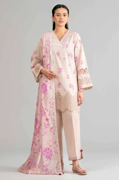 3 Piece - Printed Embroidered Suit - 42601857