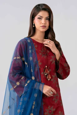 2 Piece - Printed Embroidered Suit - PE26-440