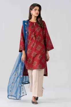 2 Piece - Printed Embroidered Suit - PE26-440