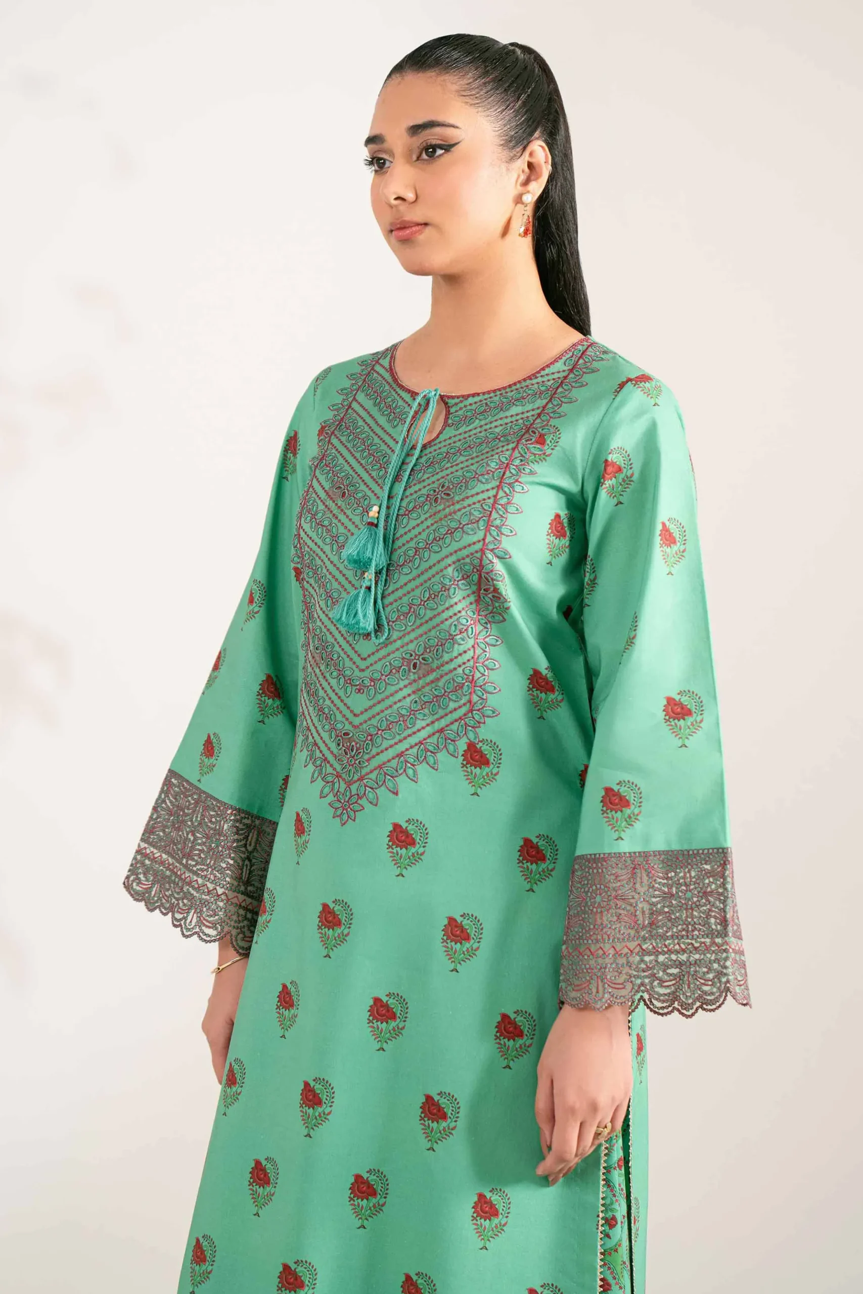 2 Piece - Printed Embroidered Suit - 42502846