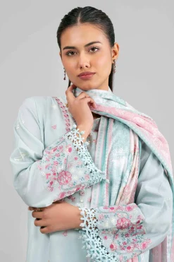 3 Piece - Printed Embroidered Suit - 42601539