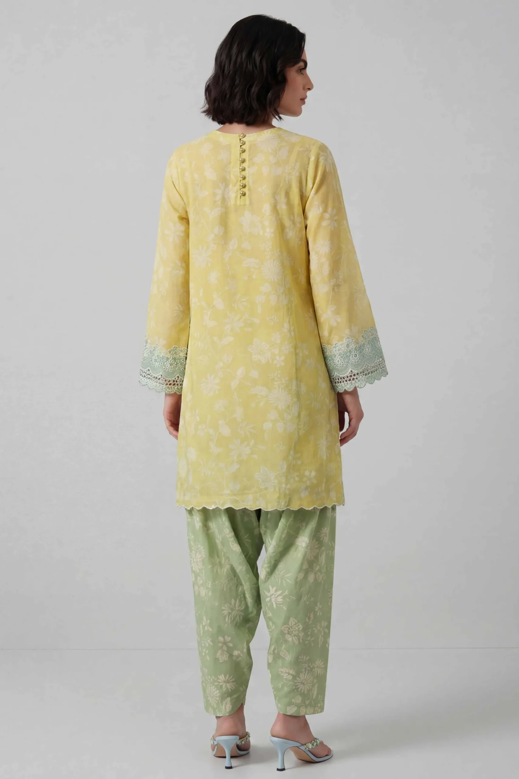 2 Piece - Printed Embroidered Suit - 42601671