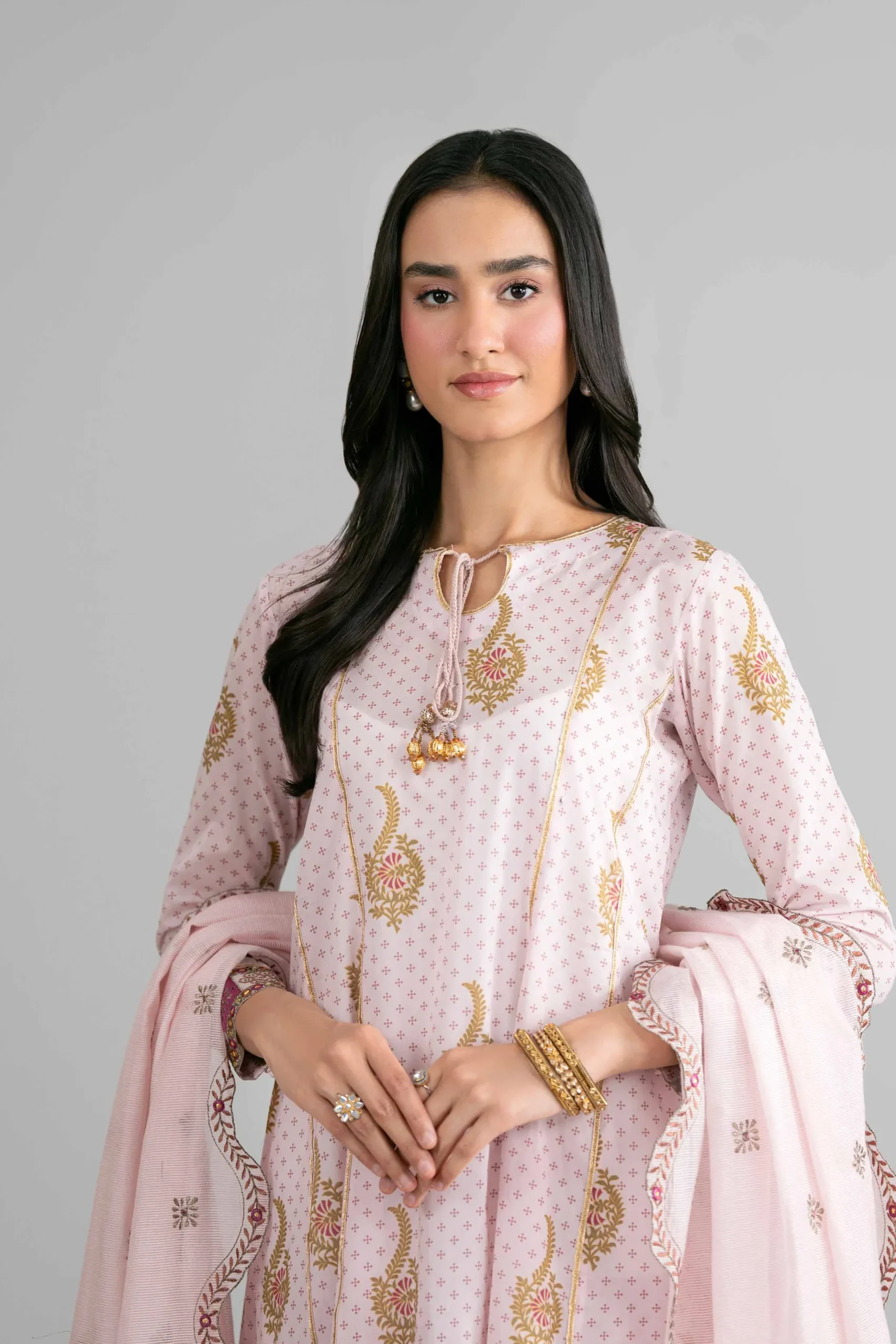 3 Piece - Printed Embroidered Suit - PMD26-44 M