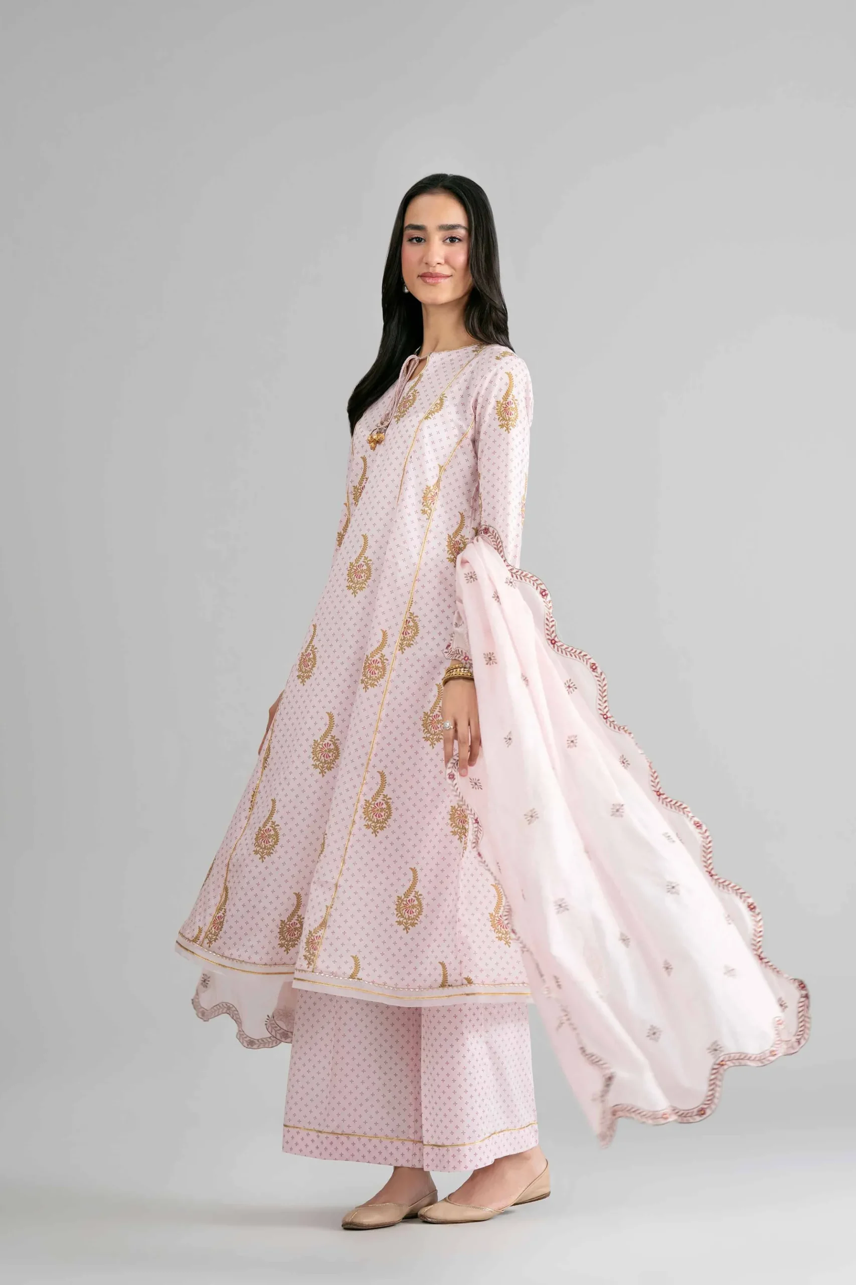 3 Piece - Printed Embroidered Suit - PMD26-44 M