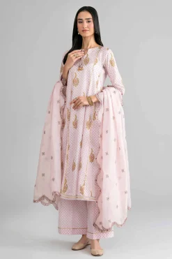 3 Piece - Printed Embroidered Suit - PMD26-44 M