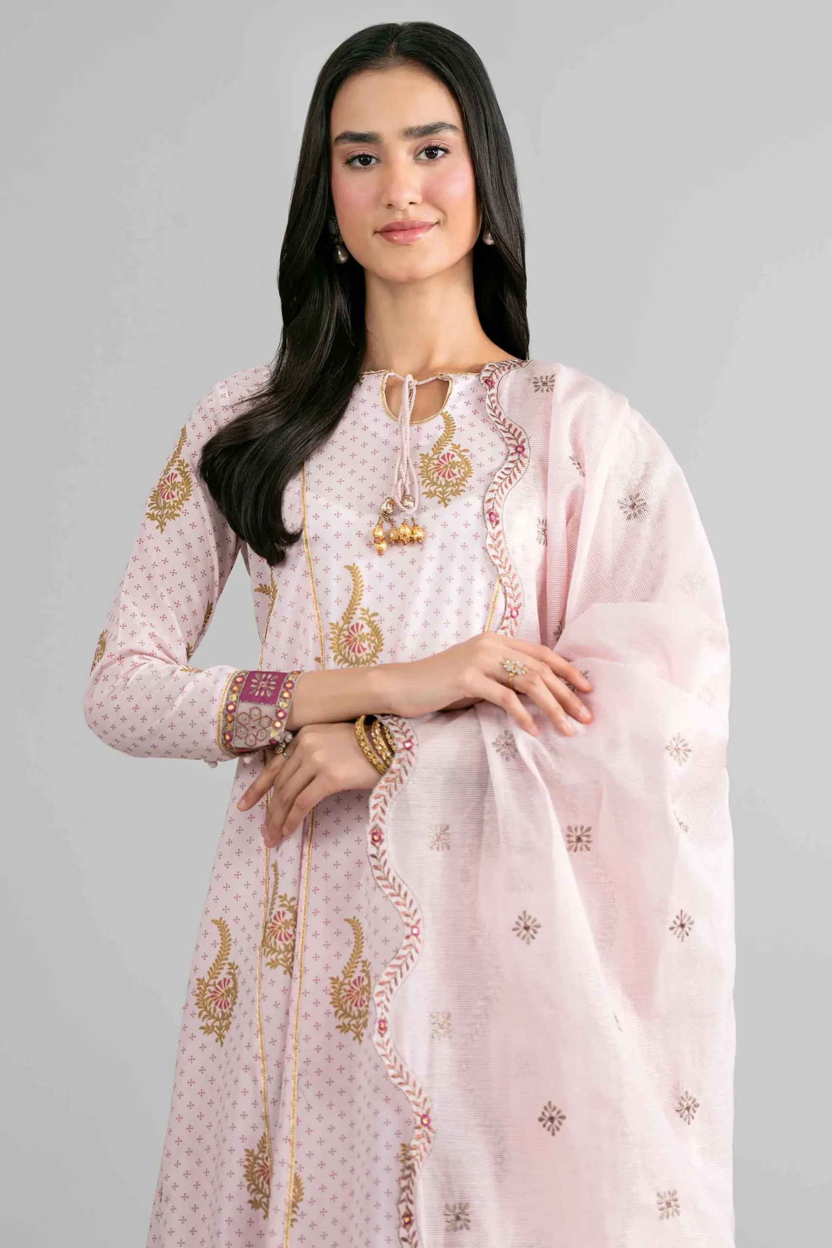 3 Piece - Printed Embroidered Suit - PMD26-44 M