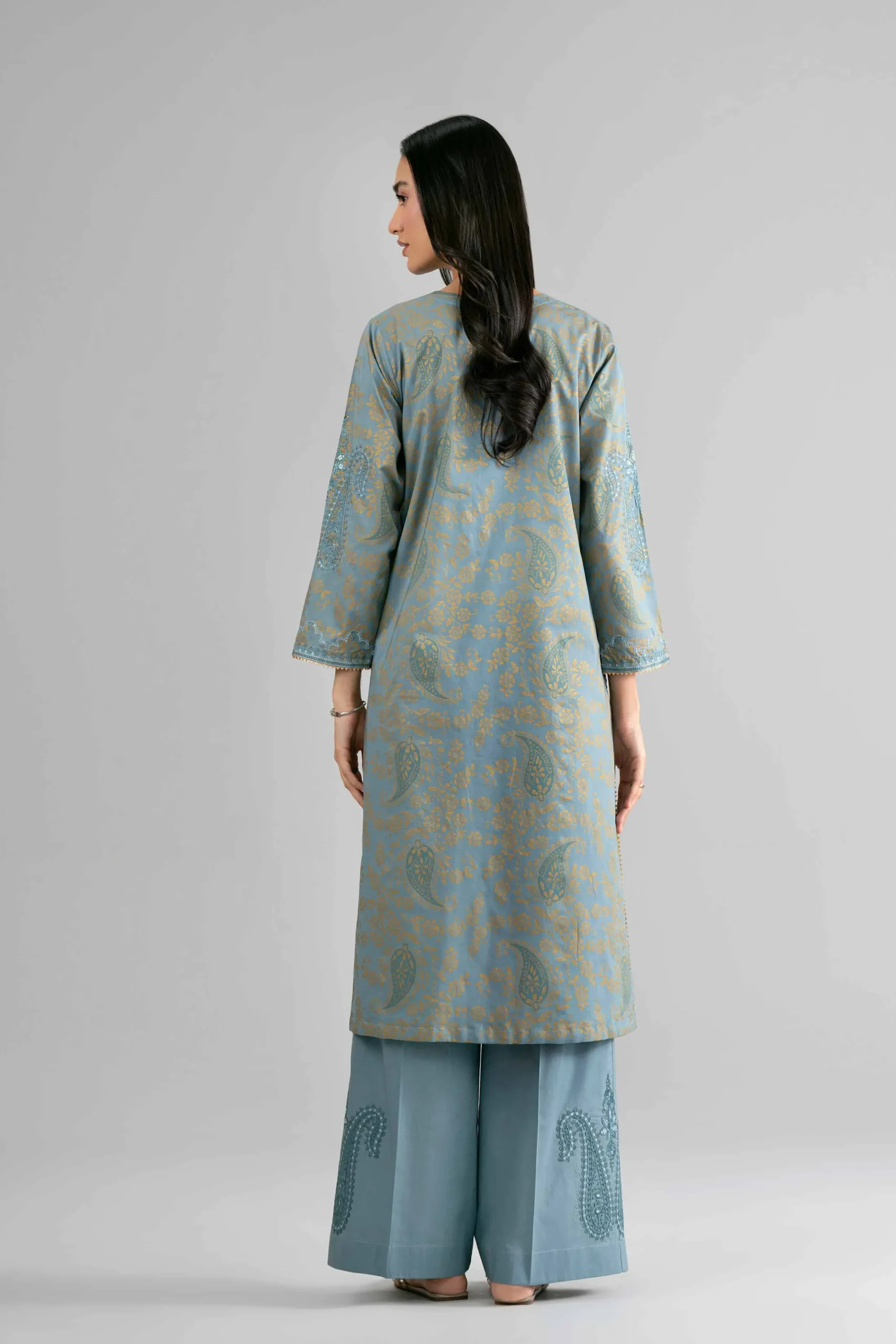 2 Piece - Printed Embroidered Suit - PMD26-05 M