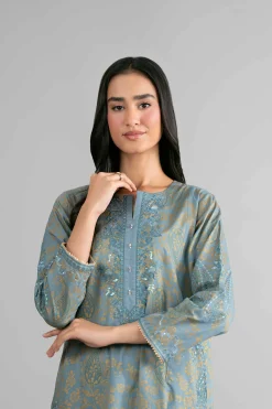 2 Piece - Printed Embroidered Suit - PMD26-05 M