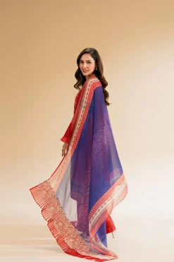 3 Piece - Printed Embroidered Suit - 42519396