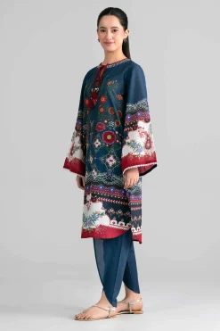 2 Piece - Printed Embroidered Suit - PE26-592