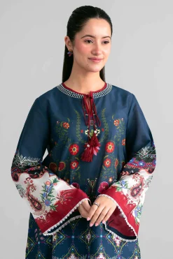 2 Piece - Printed Embroidered Suit - PE26-592