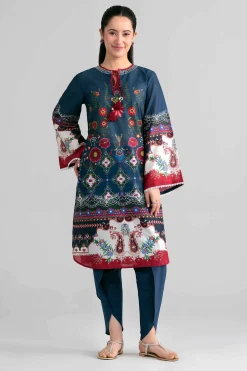2 Piece - Printed Embroidered Suit - PE26-592