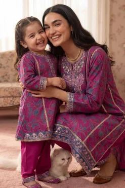 2 Piece - Printed Embroidered Suit - PMD26-02 M