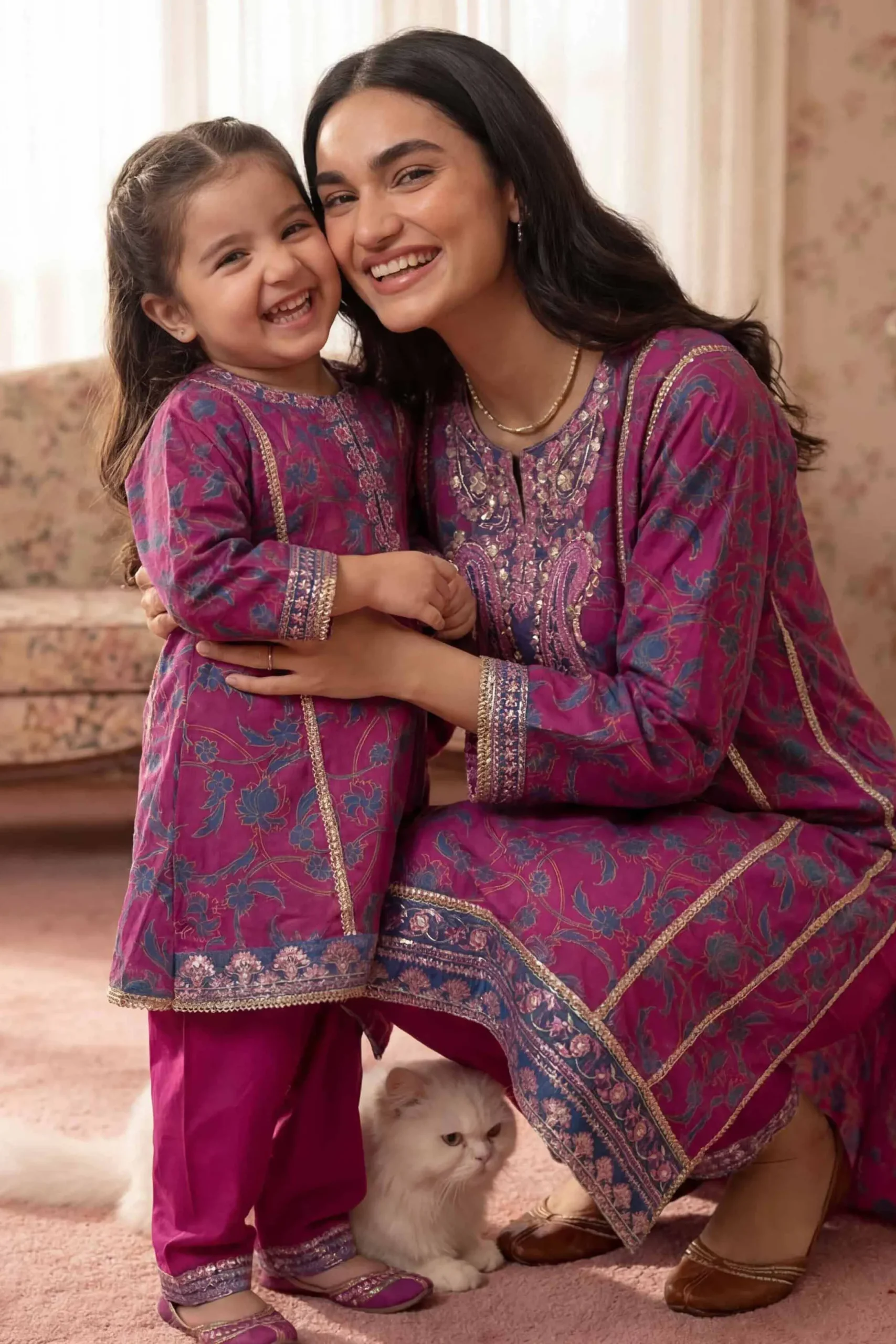 2 Piece - Printed Embroidered Suit - PMD26-02 M