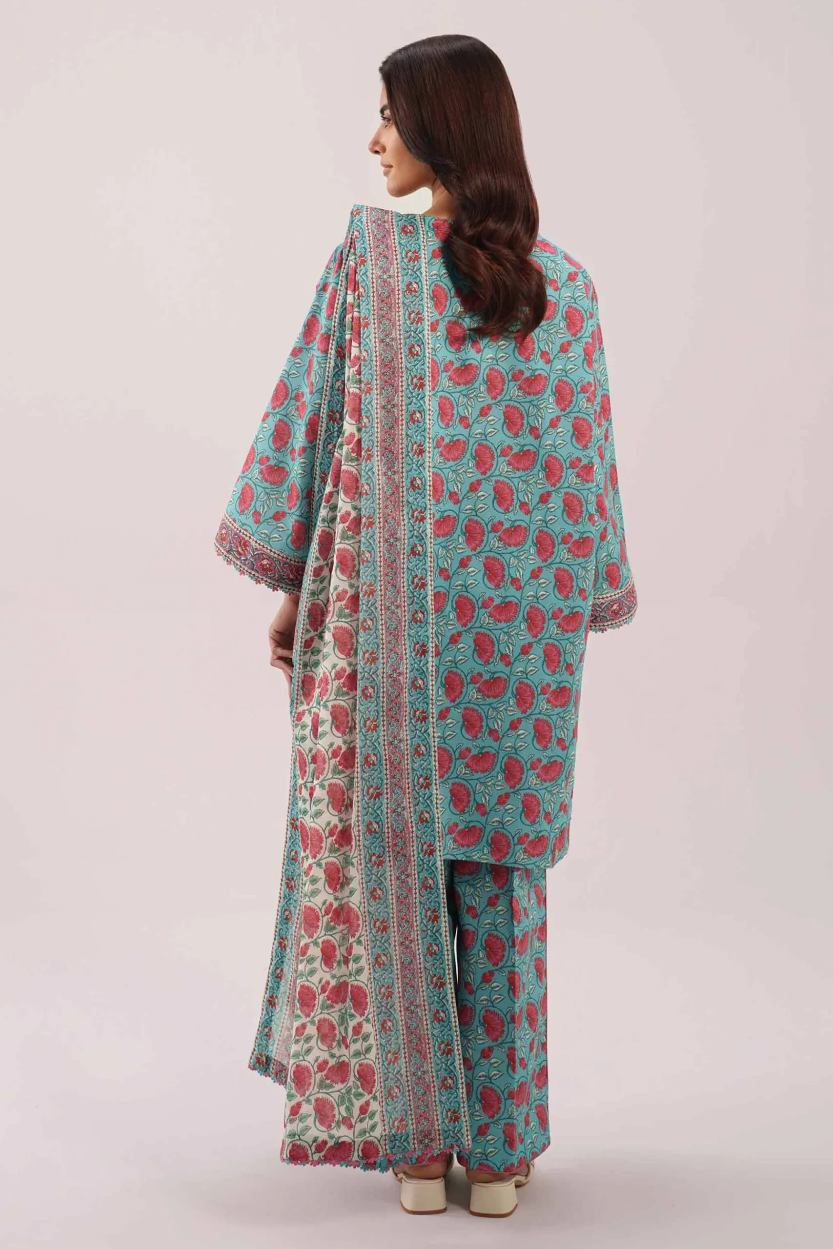 3 Piece - Printed Embroidered Suit - 42601168