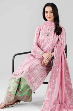 3 Piece - Printed Embroidered Suit - 42601810