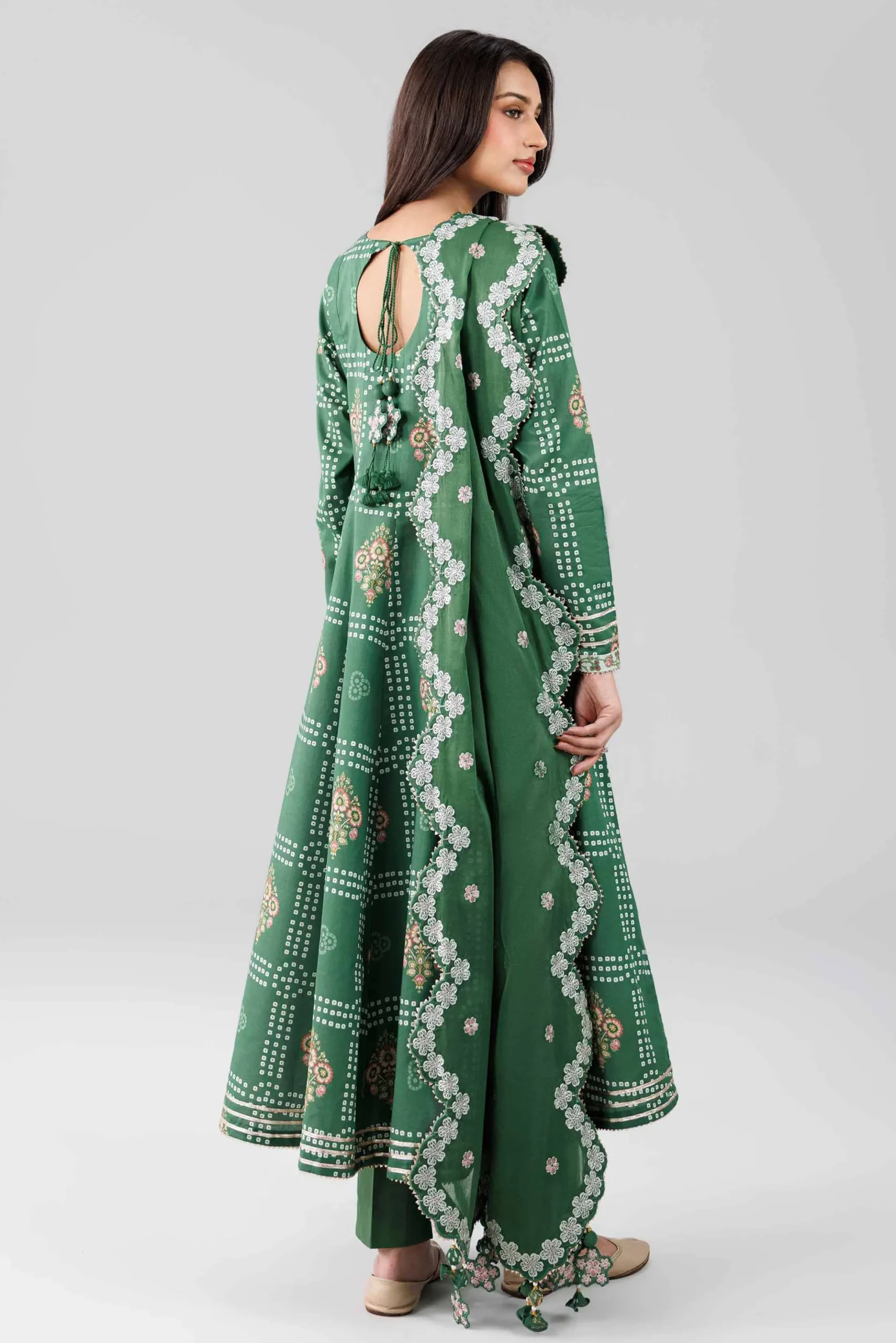 3 Piece - Printed Embroidered Suit - 42601821