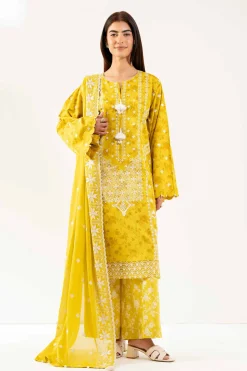 3 Piece - Printed Embroidered Suit - 42501871