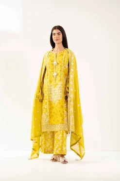 3 Piece - Printed Embroidered Suit - 42501871