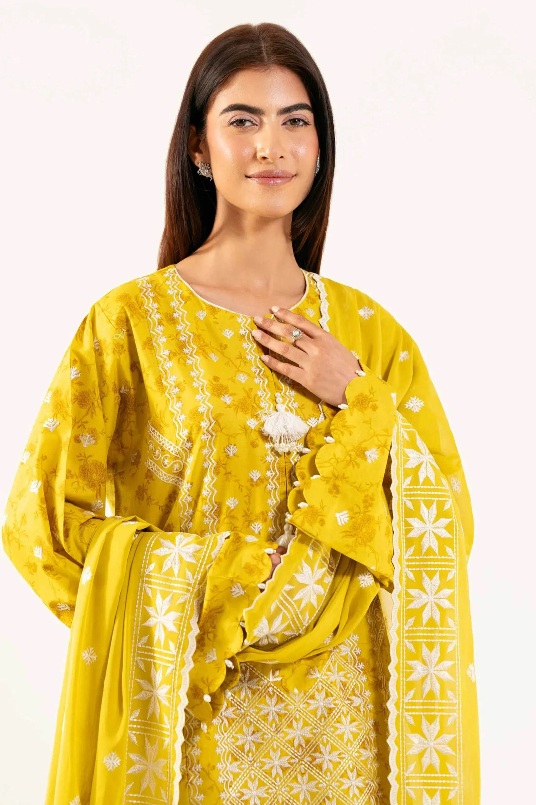 3 Piece - Printed Embroidered Suit - 42501871