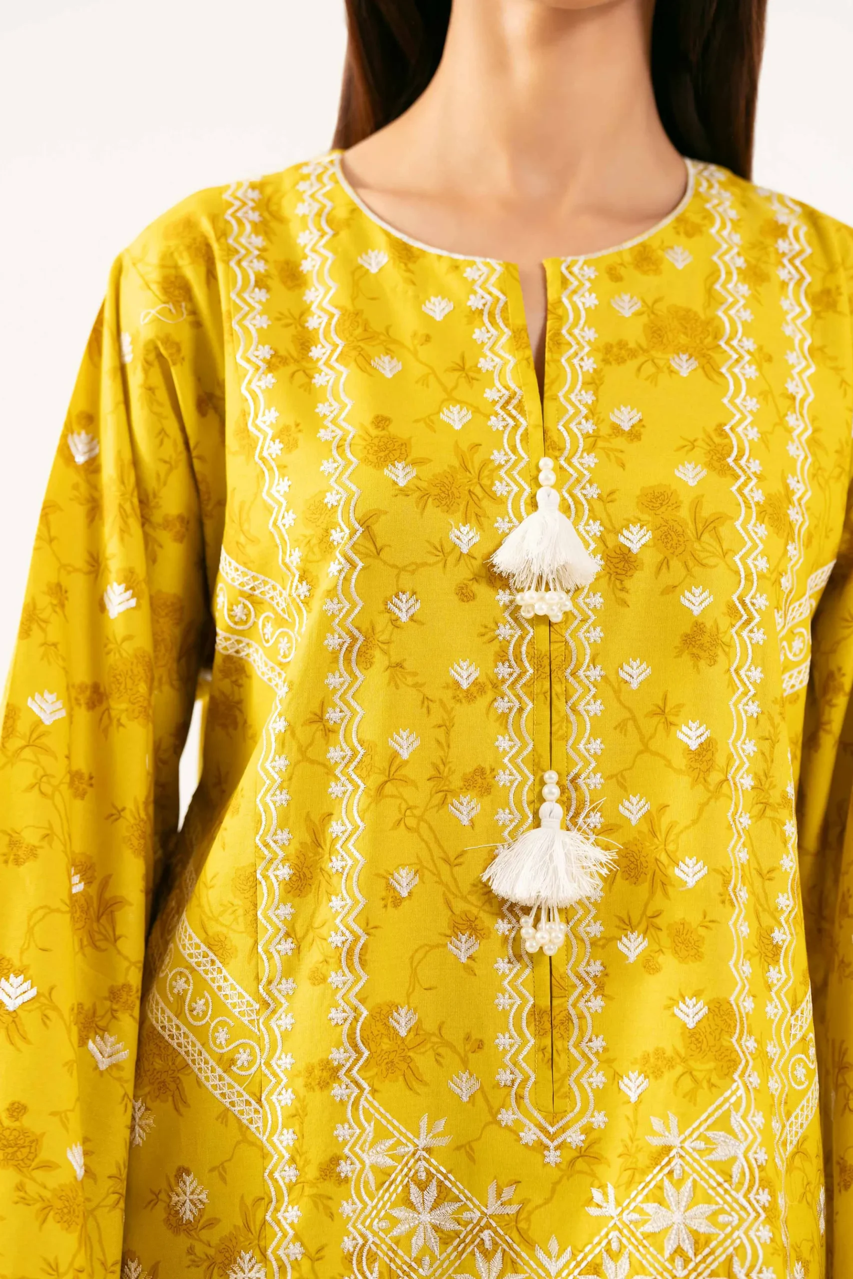 3 Piece - Printed Embroidered Suit - 42501871