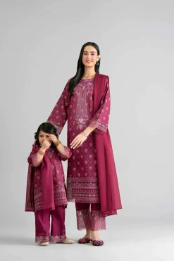 3 Piece - Printed Embroidered Suit - PMD26-41 M