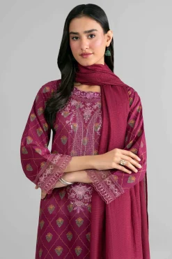 3 Piece - Printed Embroidered Suit - PMD26-41 M
