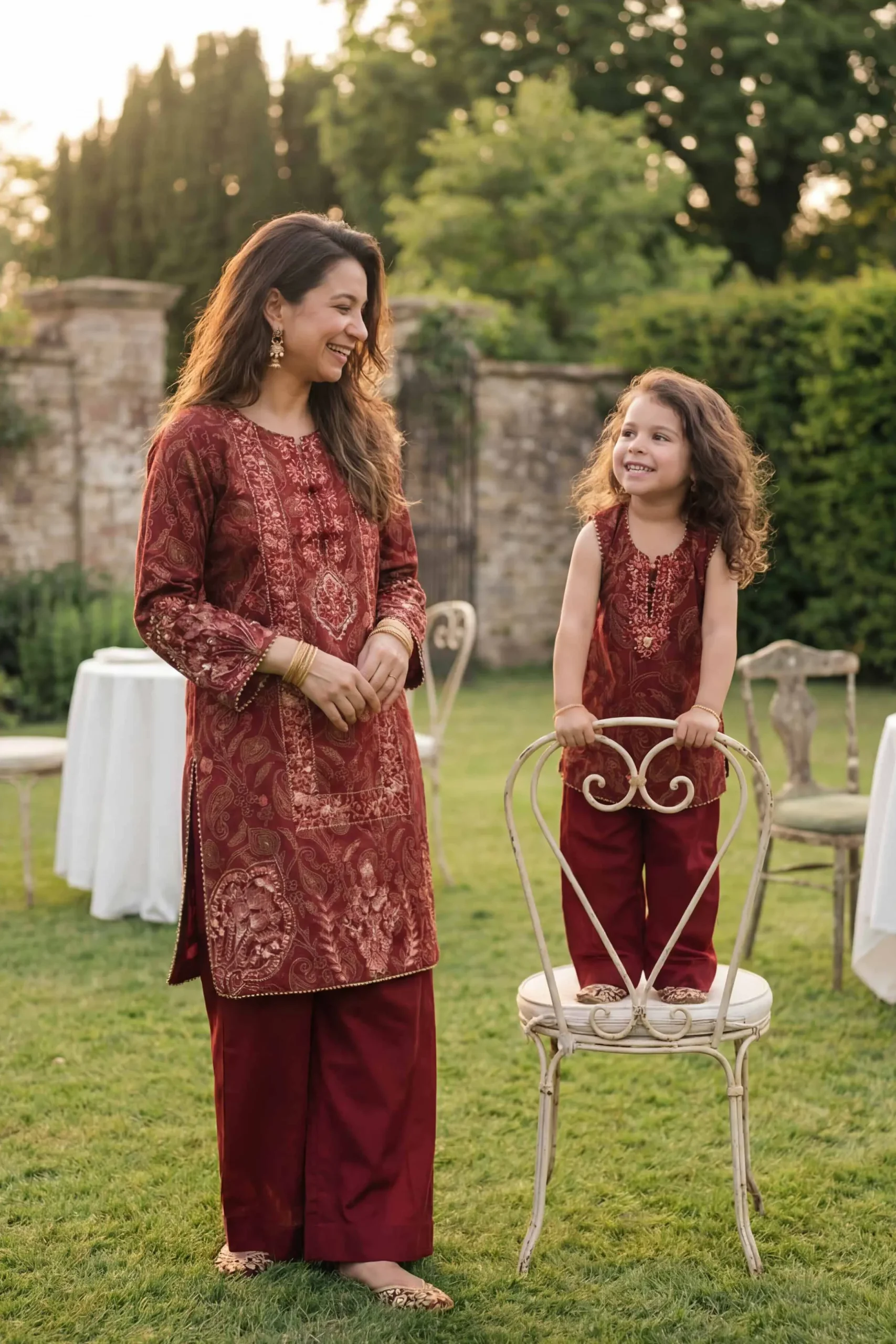 2 Piece - Printed Embroidered Suit - PMD26-01 M