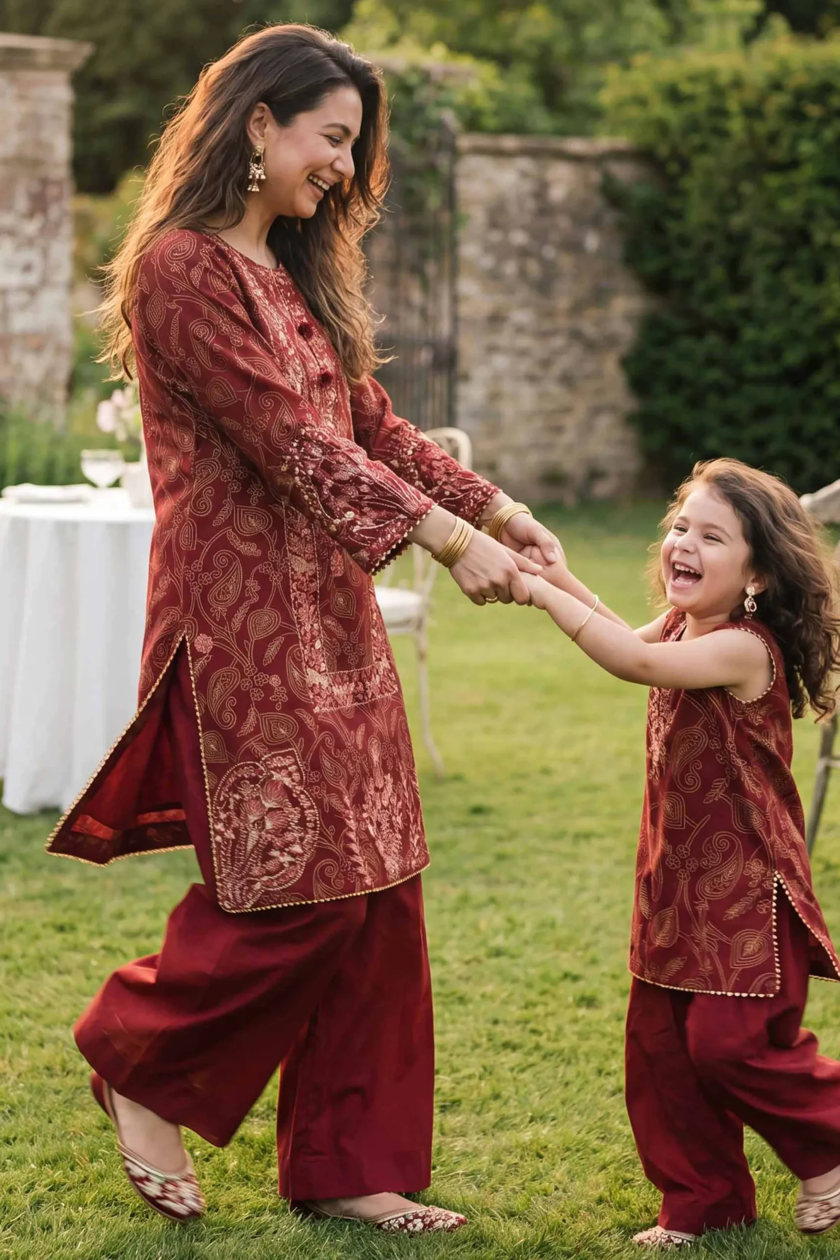 2 Piece - Printed Embroidered Suit - PMD26-01 M