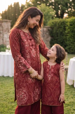 2 Piece - Printed Embroidered Suit - PMD26-01 M