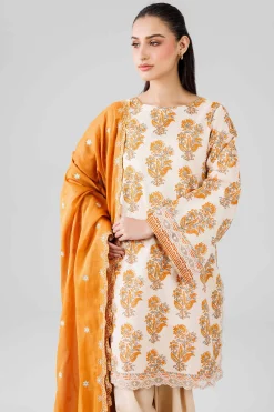 3 Piece - Printed Embroidered Suit - 42601822