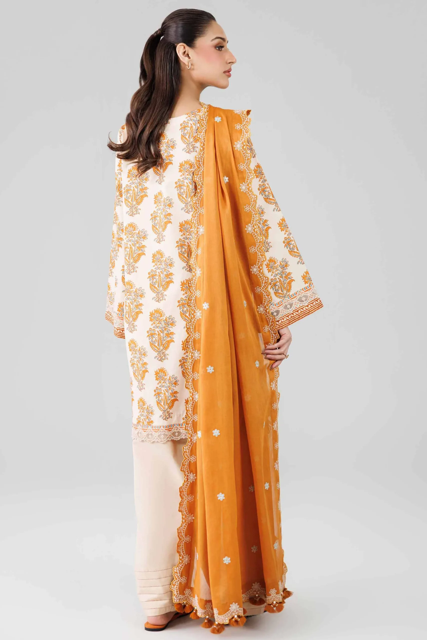 3 Piece - Printed Embroidered Suit - 42601822