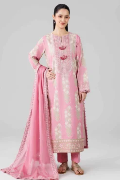 3 Piece - Printed Embroidered Suit - 42601818
