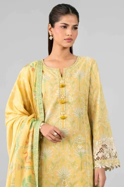 3 Piece - Printed Embroidered Suit - 42601782
