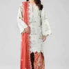 3 Piece - Printed Embroidered Suit - 42601804