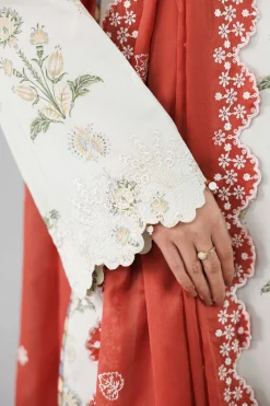 3 Piece - Printed Embroidered Suit - 42601804